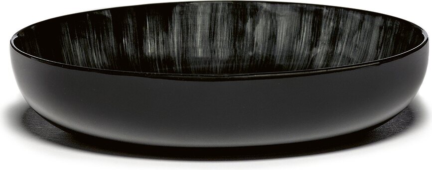 Dé C Assiettes Creuses 18,5 cm, noires et blanches, Lot de 2