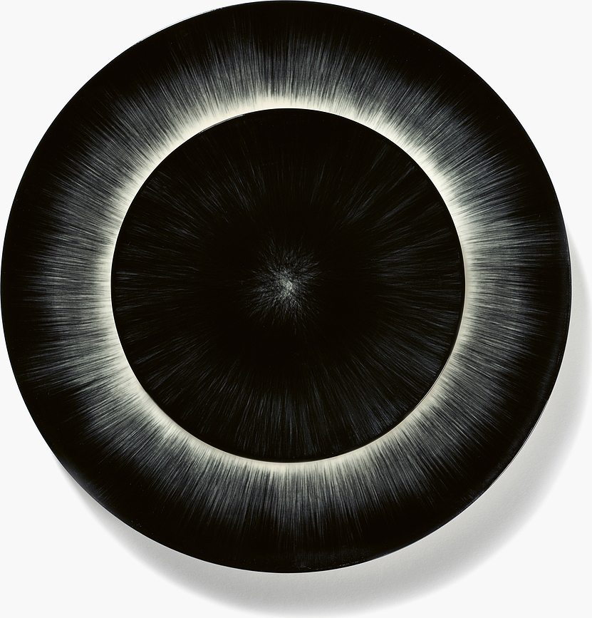 Dé 4 Desertni Krožnik, 17,5 cm, črno-bel