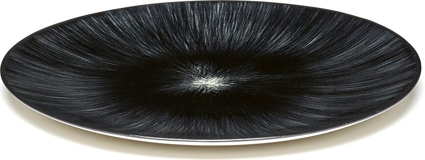 Dé Lot de 6 Assiettes à Dessert 17,5 cm, noires et blanches, Lot de 2