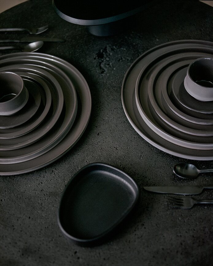 Dune Assiettes Plates 33 cm, marron, Lot de 2