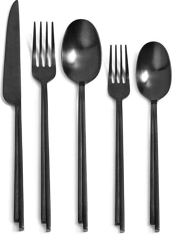 Dune Besteckset, schwarz, 5-teilig