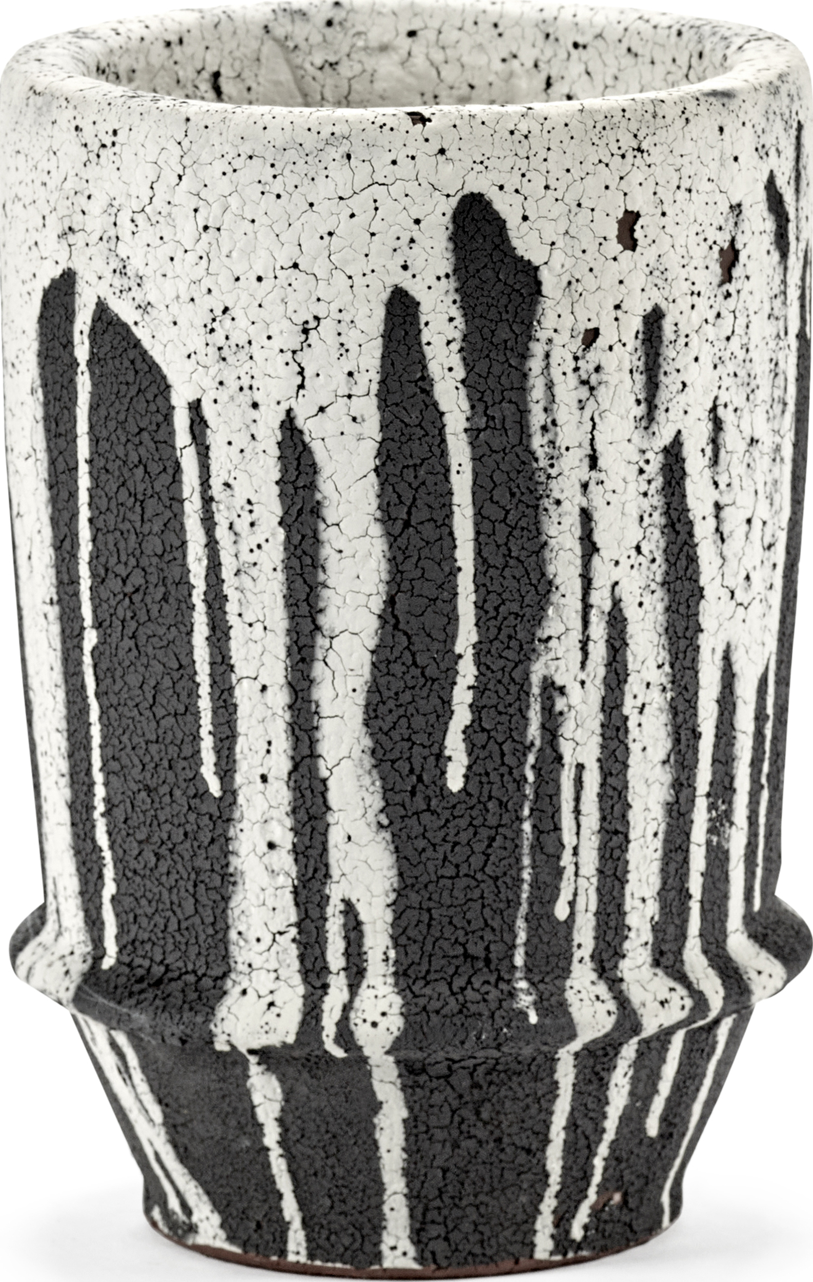 Dune Blumentopf 18 cm, weiß-schwarz