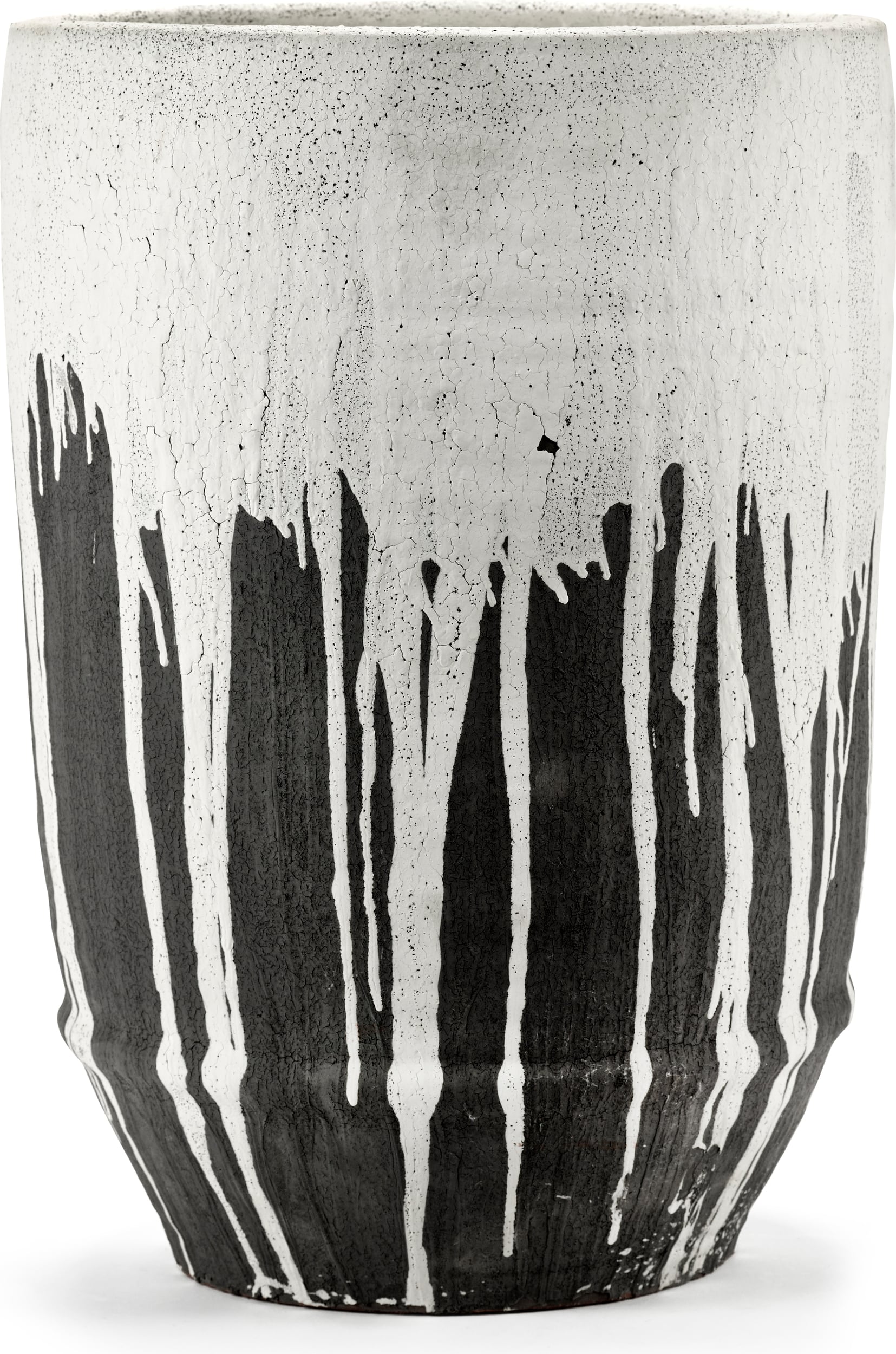 Balkon-Pflanztöpfe Dune Blumentopf 38 Cm, Weiß-schwarz