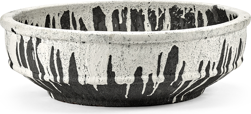 Dune Cvetlični lonec nizek, 49 cm, belo-rjav