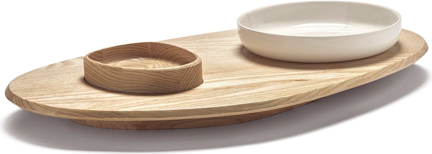 Dune Daska za Posluživanje s posudicom 60,5 cm crni jasen