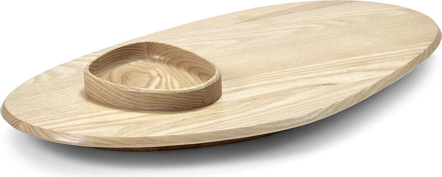 Dune Planche de Service avec coupelle, 60,5 cm, frêne noir