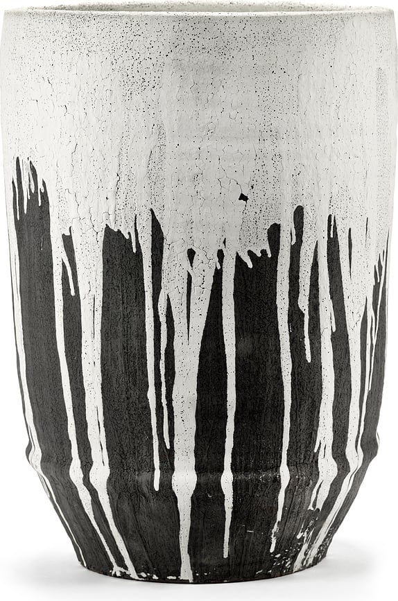 Dune Posuda za Cvijeće 38 cm bijelo-crna