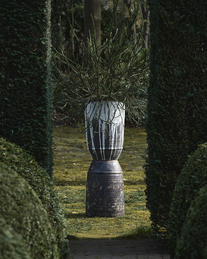 Dune Pot de fleurs 38 cm, marron foncé