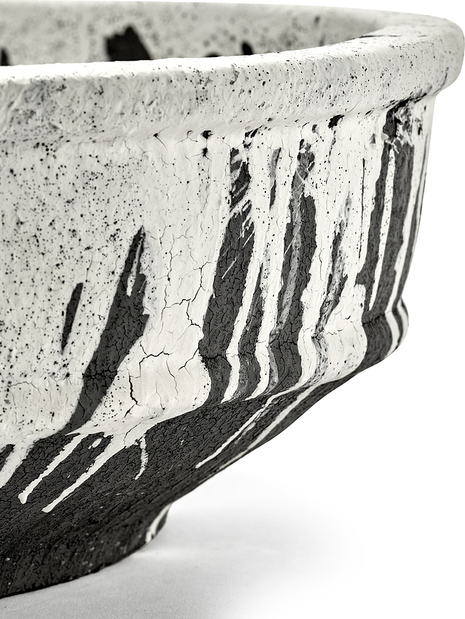 Dune Cache-pot bas, 49 cm, blanc et marron