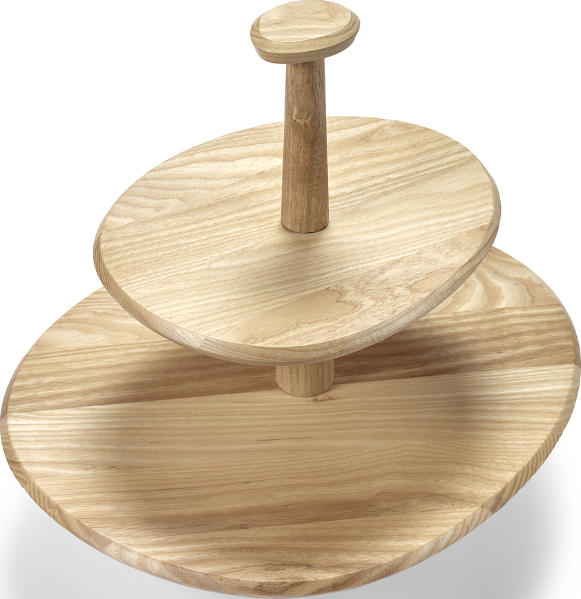 Dune Présentoir à 2 niveaux, frêne noir