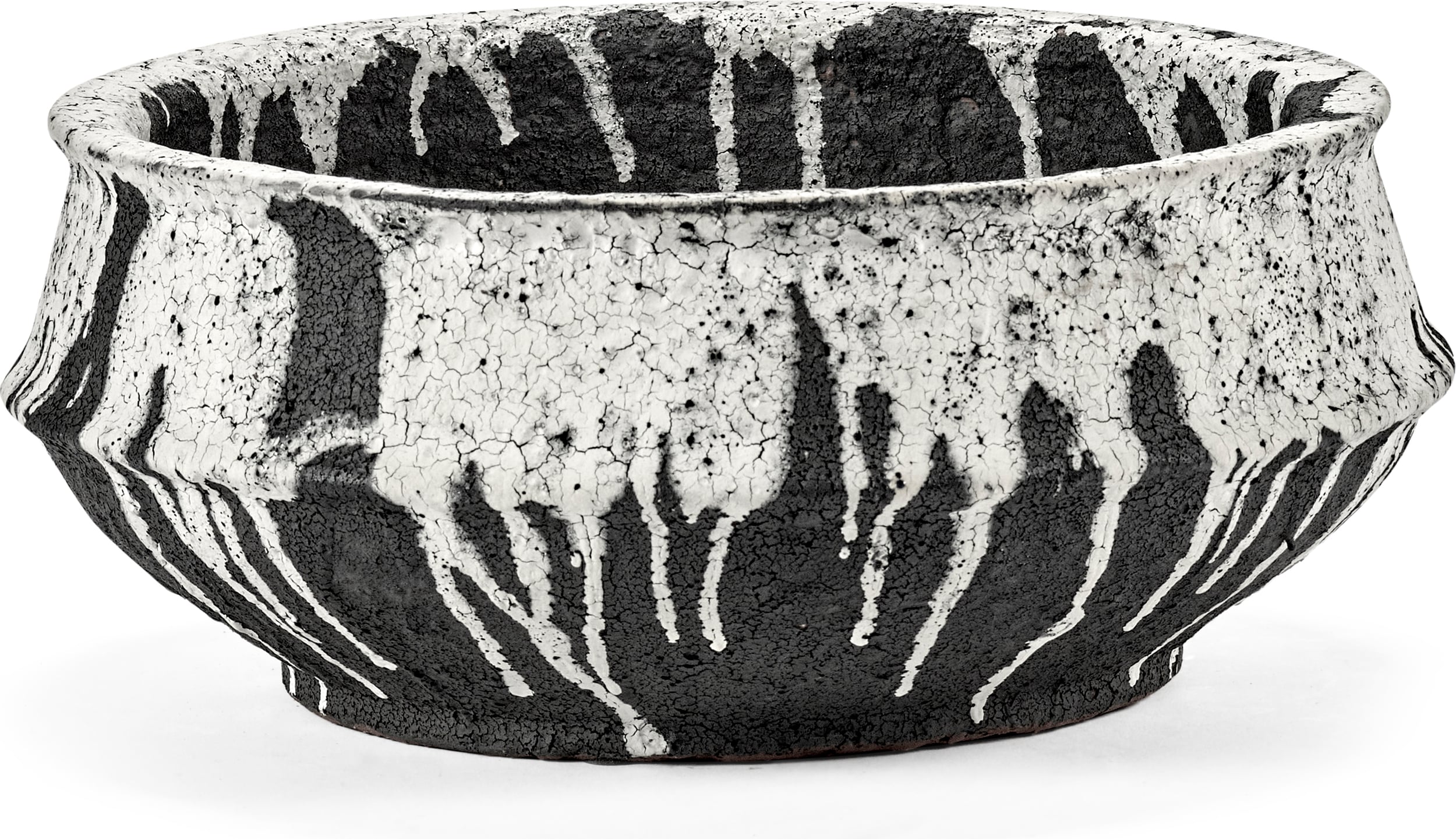 Dune Übertopf 31 cm, weiß-schwarz