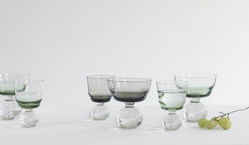 Eternal Snow Verres à Pied 170 ml, gris, Lot de 6