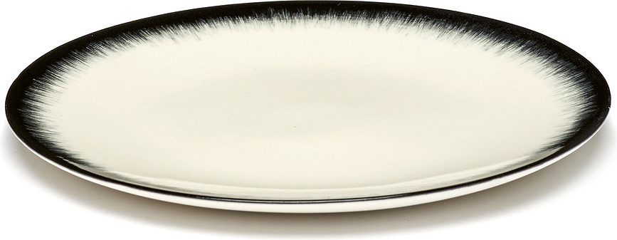 Farfurie de desert Dé 3 14 cm alb-negru