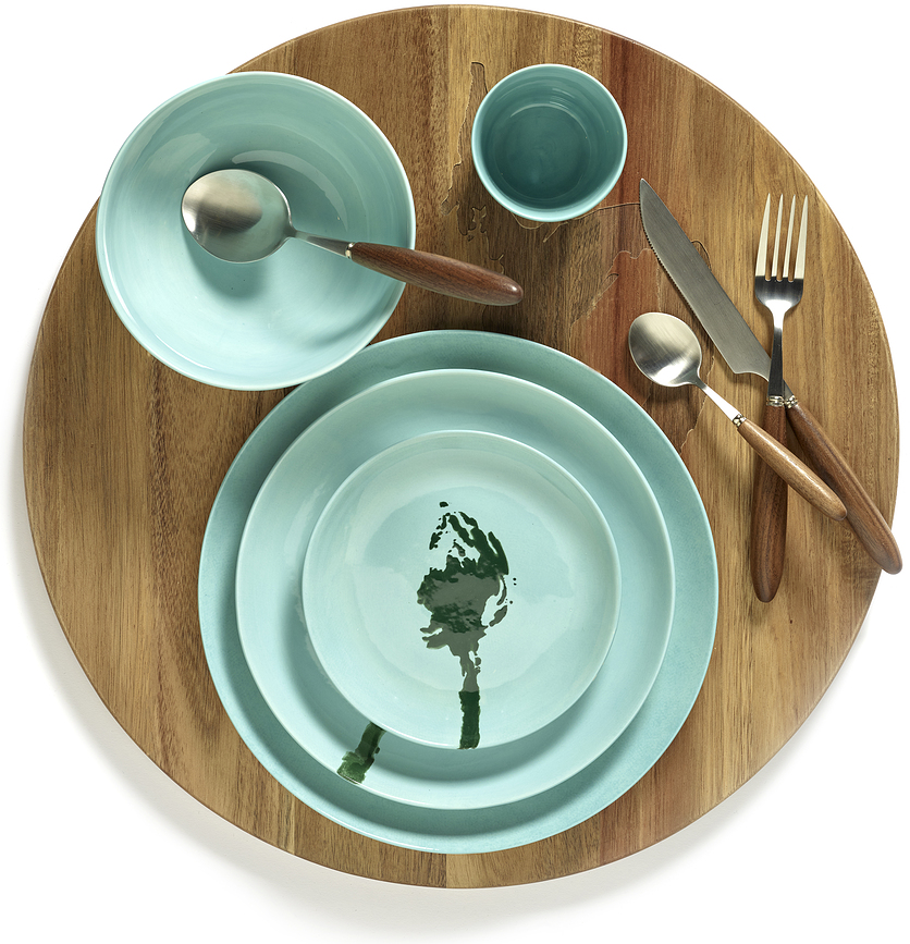 Feast Artichoke Assiette à dessert, 16 cm, bleu foncé et blanc