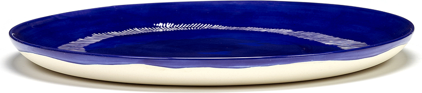 Feast Assiette Plate 26,5 cm, blanche et bleue