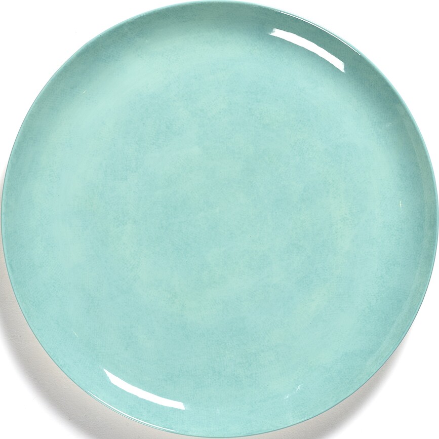 Feast Assiettes plates 26,5 cm, bleu clair et blanc, Lot de 2