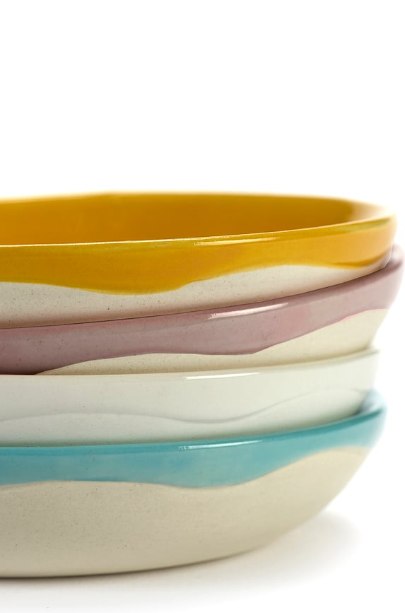 Feast Bols 11,5 cm, jaunes et blancs, Lot de 4