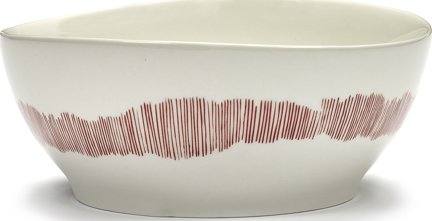Feast Bowl 18 cm, white-red
