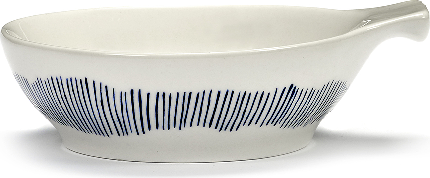 Feast Coupelles à snack 13 cm, blanches et bleues, Lot de 4