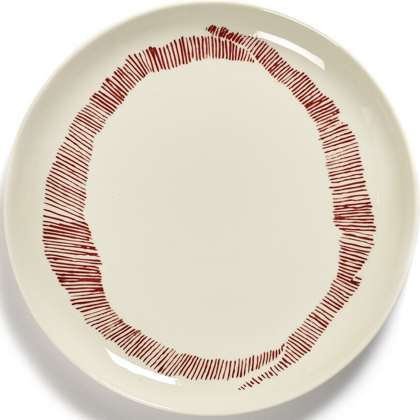 Feast hommikusöögitaldrikud 22,5 cm valge-punane, 2 tk