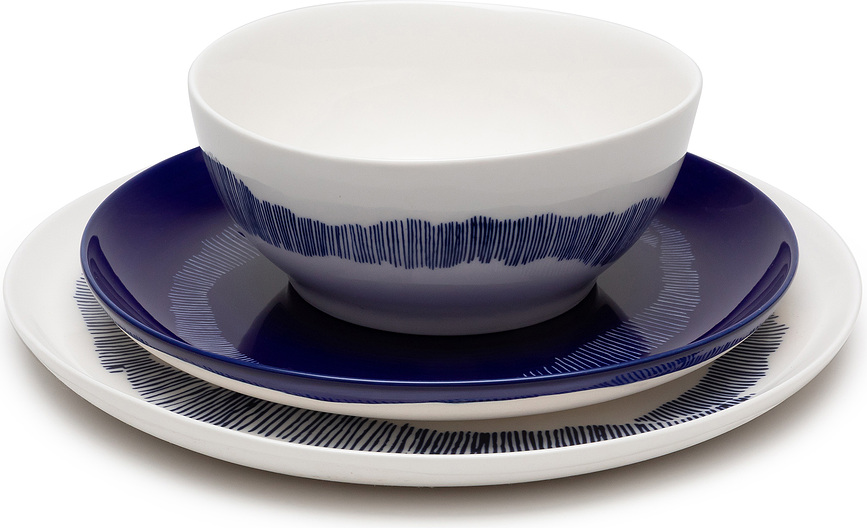 Feast Jedilni set, rumeno-moder, 12-delni set