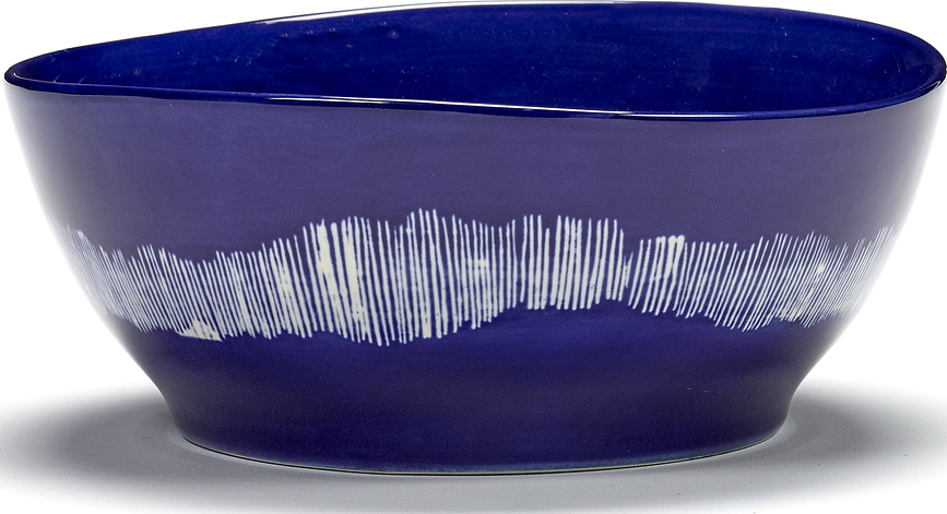 Feast kauss 18 cm tumesinine-valge, 4 tk