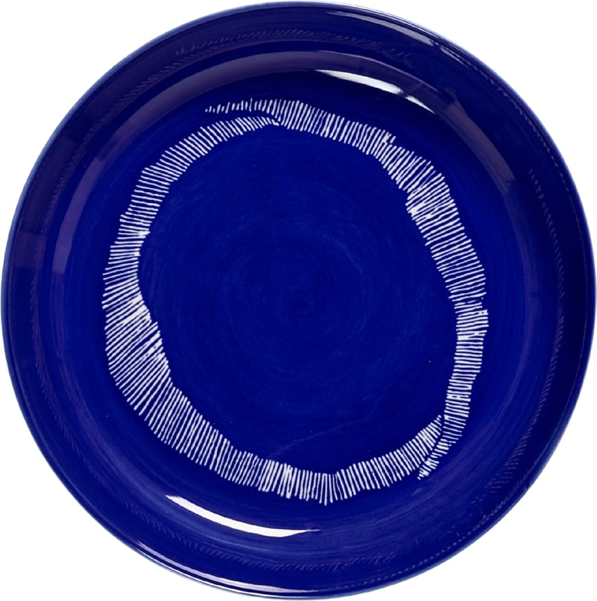 Feast Krožnik globok, 22 cm, temno moder-bel