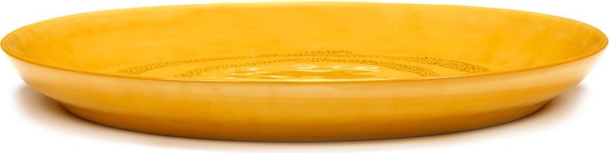 Feast Krožnik za serviranje, 35 cm, s pikami, rumeno-črn