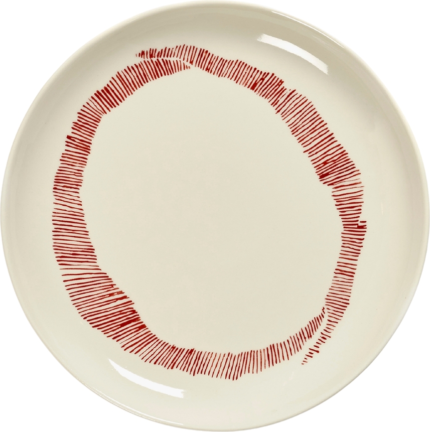 Feast Krožnik za zajtrk, 19 cm, belo-rdeč