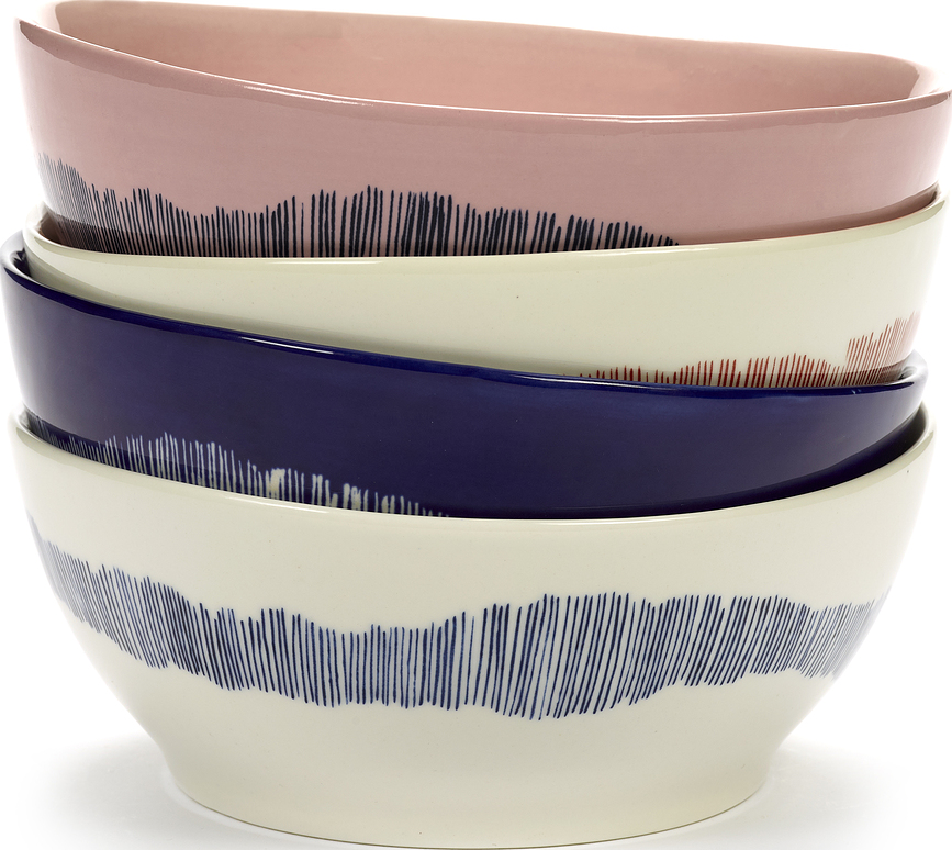 Feast Μπολ, 18 cm, λευκοκόκκινα, 4 τμχ