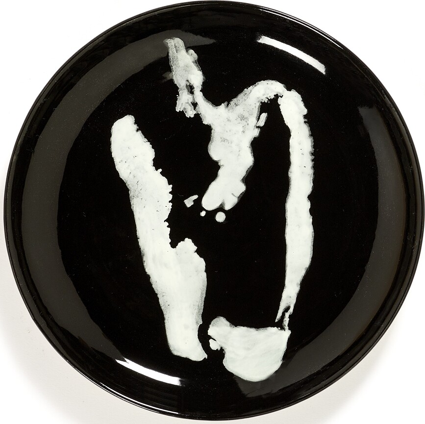 Feast Pepper Assiettes à Déjeuner 19 cm, noir et blanc, Lot de 2