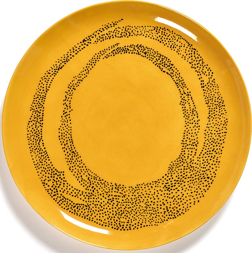 Feast Πιάτα Φαγητού με πουά, 26,5 cm, κίτρινα-μαύρα, 2 τμχ
