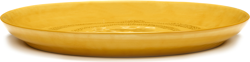 Feast Πιατέλα Σερβιρίσματος με πουά, 35 cm, κίτρινη-μαύρη