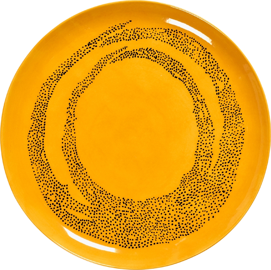 Feast Πιάτο Φαγητού με βούλες, 26,5 cm, κίτρινο-μαύρο