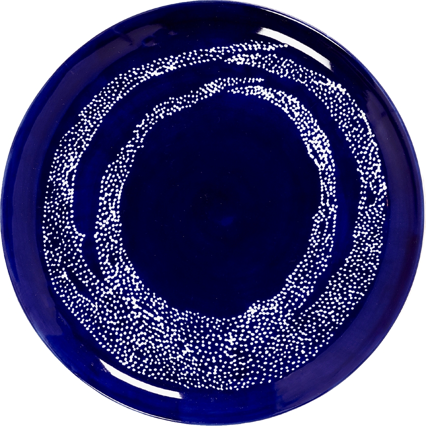 Feast Πιάτο Φαγητού με πουά, 26.5 cm, σκούρο μπλε-λευκό