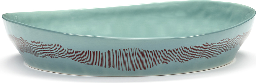 Feast Serving Bowl 30 cm, light blue-red