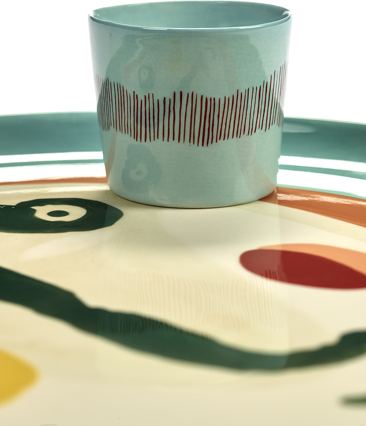 Feast Skodelice za espresso, 150 ml, belo-modre, 4 kosi