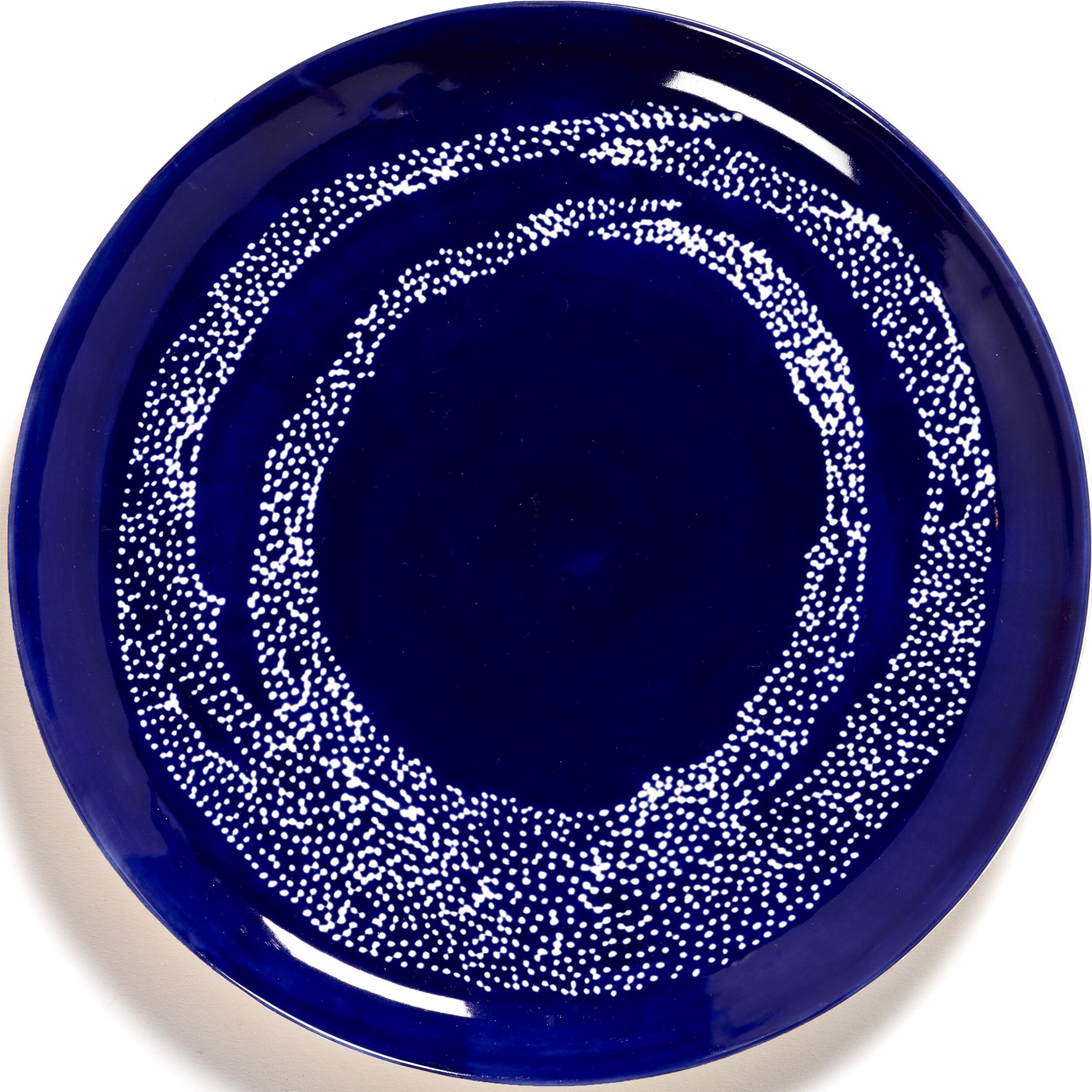 Essteller Feast Speiseteller Gepunktet, 26, 5 Cm, Dunkelblau-weiß, 2 St.