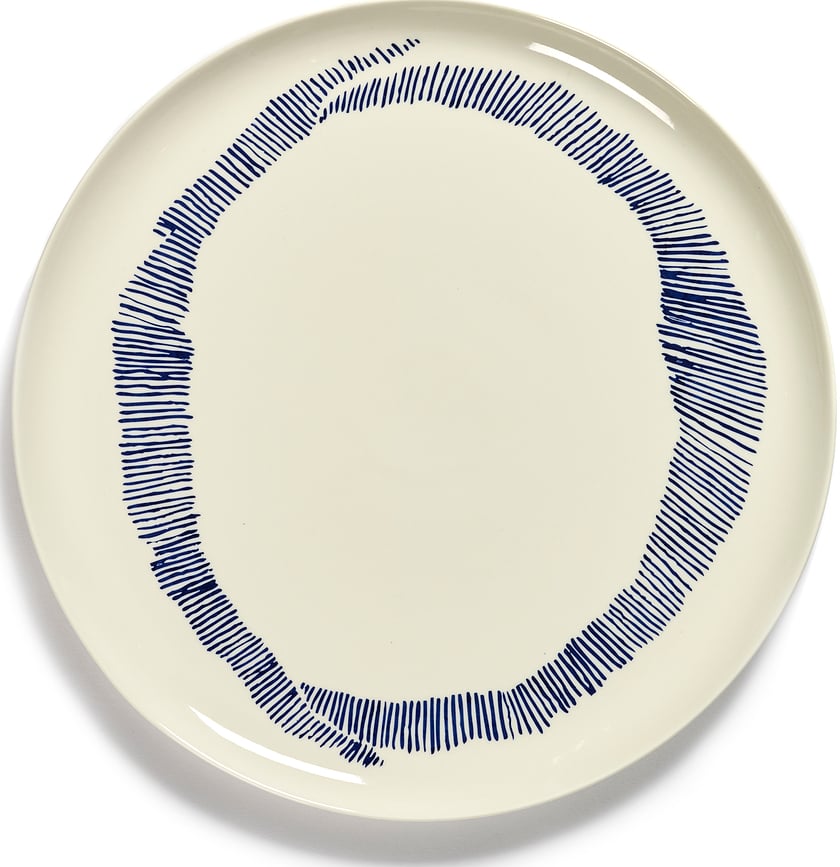 Feast Tálalótányér, fehér-kék
