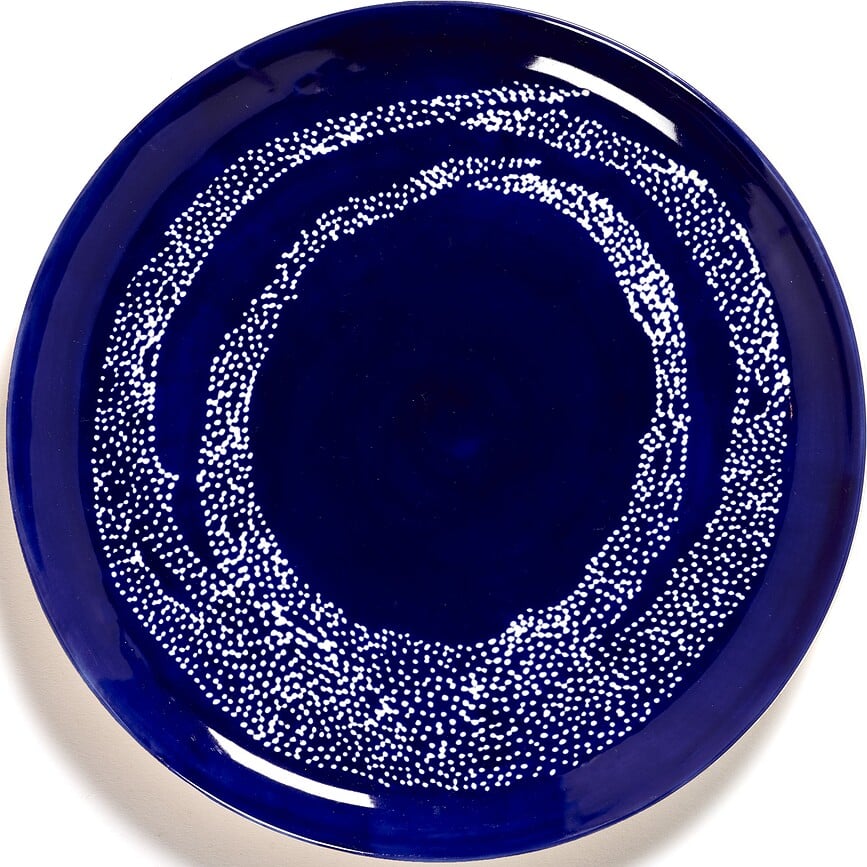 Feast Tanjuri za glavno jelo 26,5 cm na točkice tamnoplavo-bijeli 2 kom.