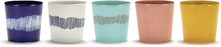 Feast Tasse à café 250 ml, blanche et bleue