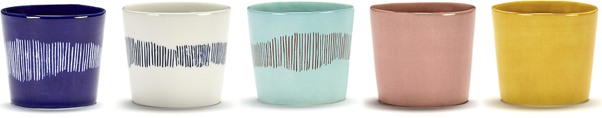 Feast Tasse à espresso 150 ml, blanche et bleue