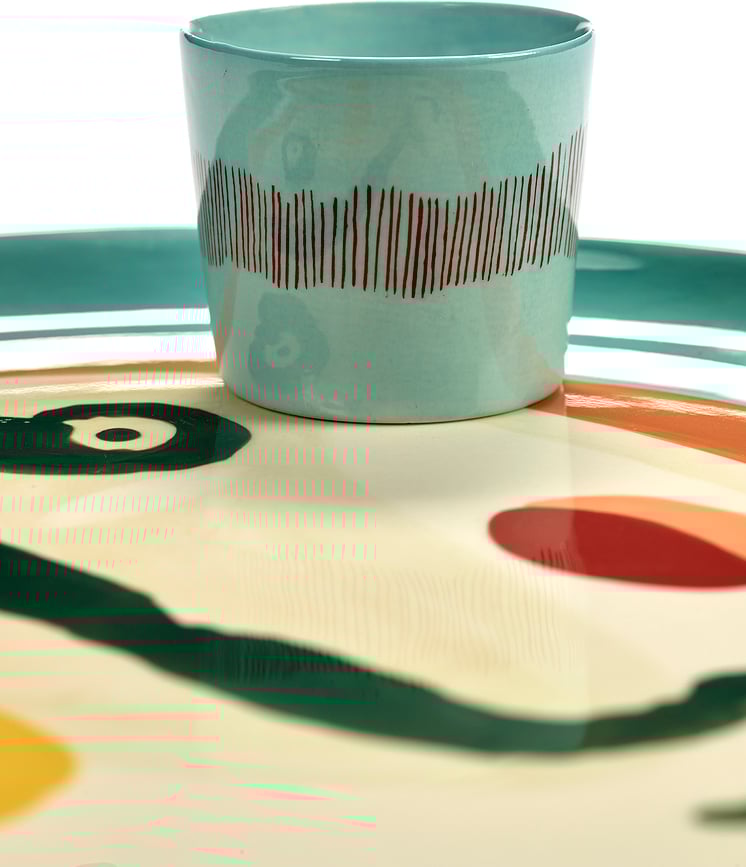 Feast Tasses à Espresso, 150 ml, blanches et bleues, Lot de 4