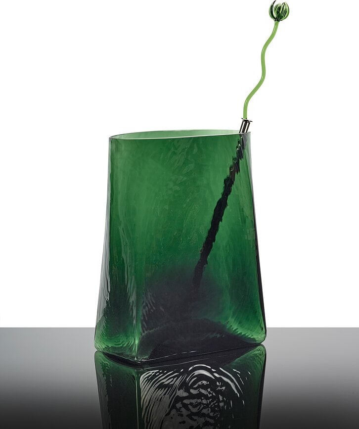 Fleur en verre Josephine Poppy transparente