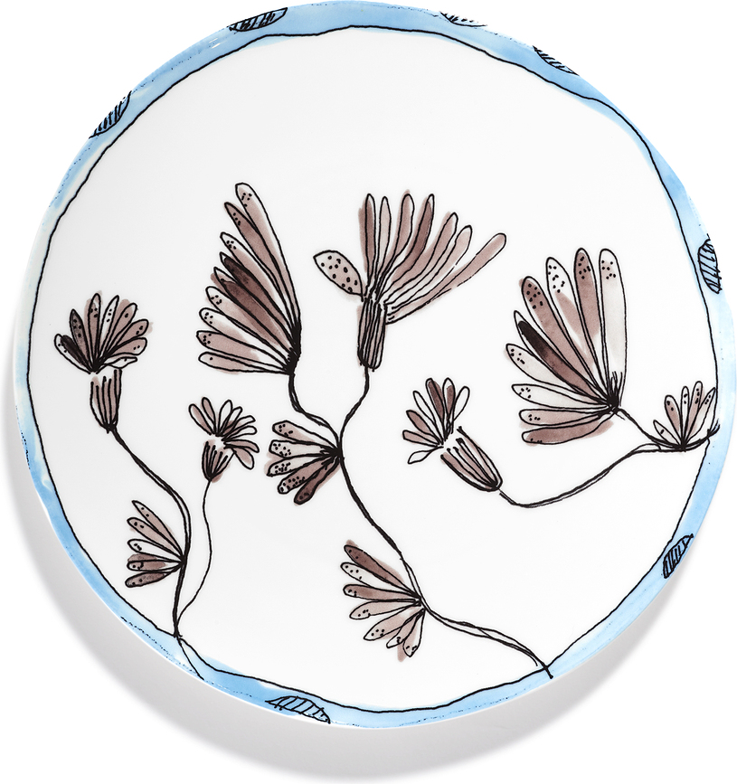 Fuente de servir Midnight Flowers, 35 cm