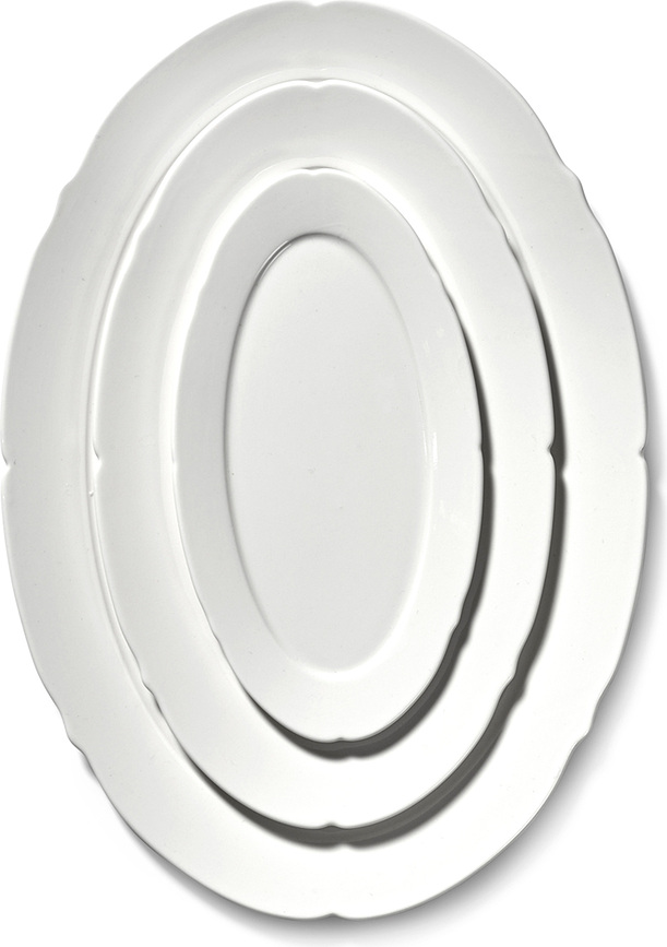 Fuente ovalada Silhouette, 30 cm, blanca