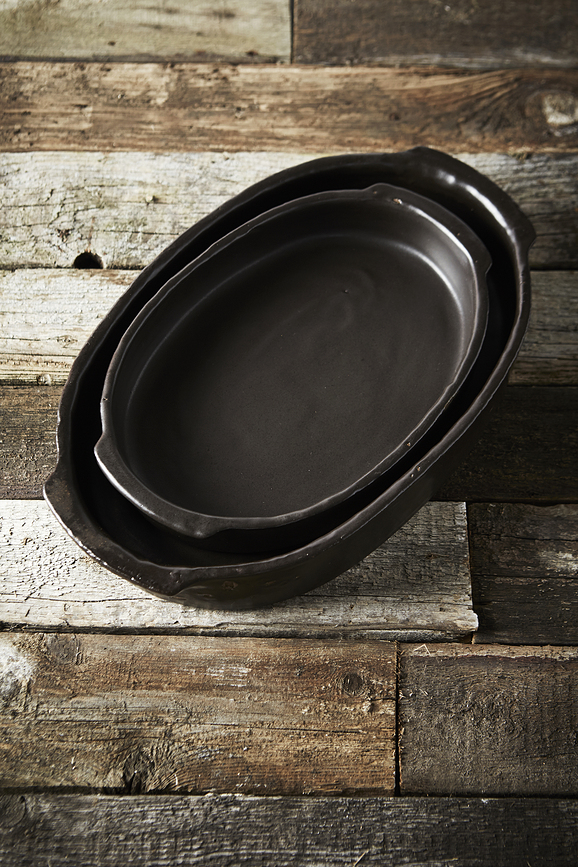 Fuente para Horno y Servir Pure, ovalada, 37 cm, negra