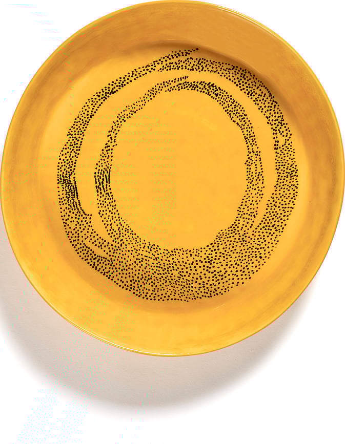 Bol para servir Feast, 30 cm, amarillo y negro