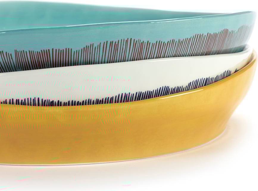 Bol para servir Feast, 30 cm, amarillo y negro