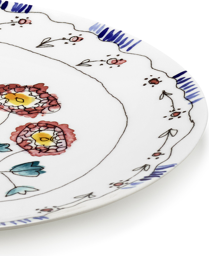 Plato de Servir Midnight Flowers Camelia Aubergine, 31 cm